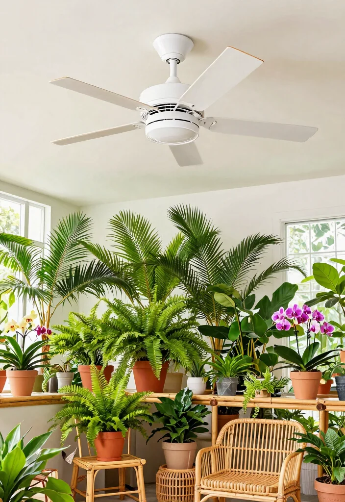 14 White Ceiling Fan Concepts That Don't Look Builder-Grade - 10. Tropical Paradise 1