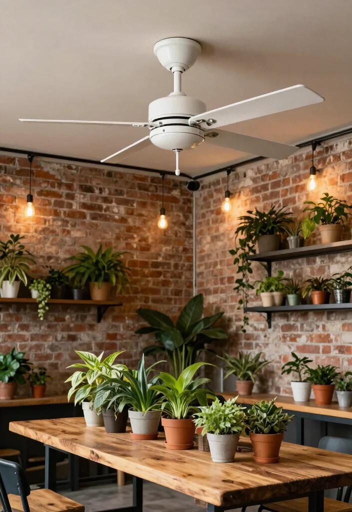 14 White Ceiling Fan Concepts That Don't Look Builder-Grade - 5. Industrial Chic 1