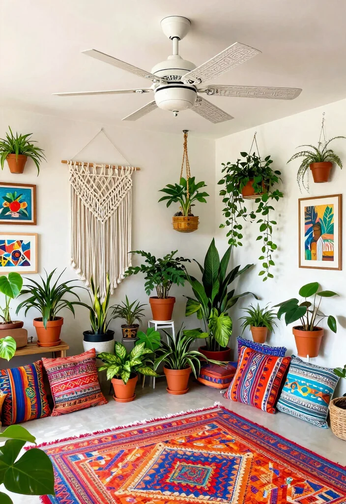 14 White Ceiling Fan Concepts That Don't Look Builder-Grade - 6. Bohemian Bliss 1