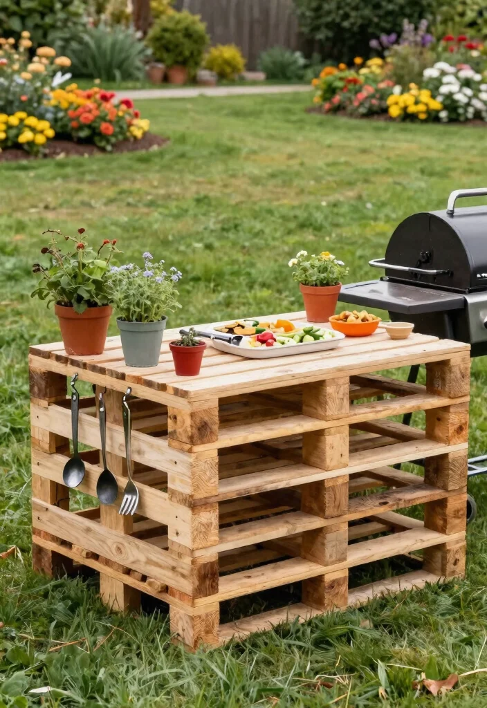 15 Backyard Kitchen Ideas on a Budget Without a Full Build-Out - 1. DIY Pallet Grill Station 1