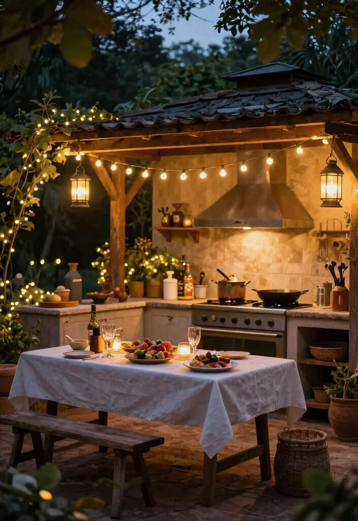 15 Backyard Kitchen Ideas on a Budget Without a Full Build-Out - 15. DIY Outdoor Lighting 1