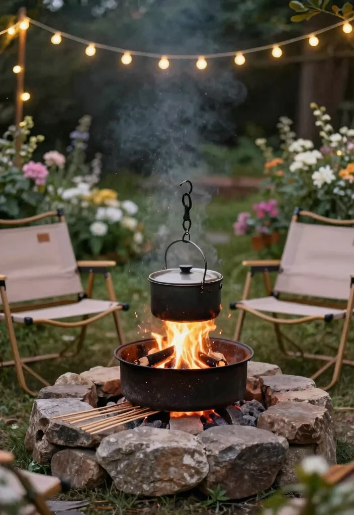 15 Backyard Kitchen Ideas on a Budget Without a Full Build-Out - 2. Portable Campfire Cooking 1