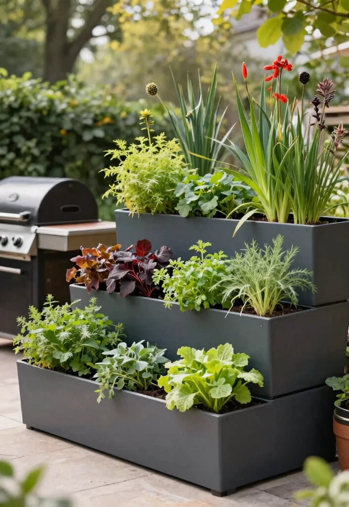 15 Backyard Kitchen Ideas on a Budget Without a Full Build-Out - 7. Vertical Garden Cooking Space 1