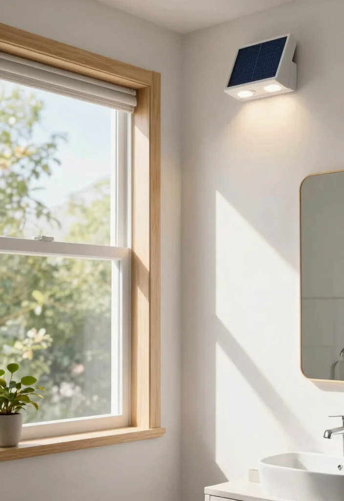 15 Bathroom Ceiling Light Ideas That Actually Light the Shower - 10. Eco-Friendly Solar Lights 1