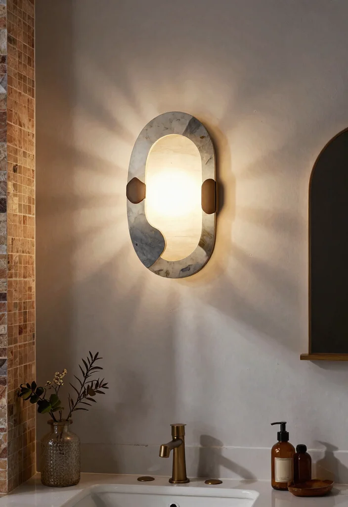 15 Bathroom Ceiling Light Ideas That Actually Light the Shower - 11. Artistic Statement Lights 1