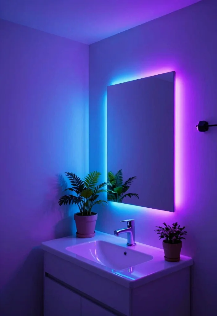 15 Bathroom Ceiling Light Ideas That Actually Light the Shower - 12. Color-Changing LED Fixtures 1