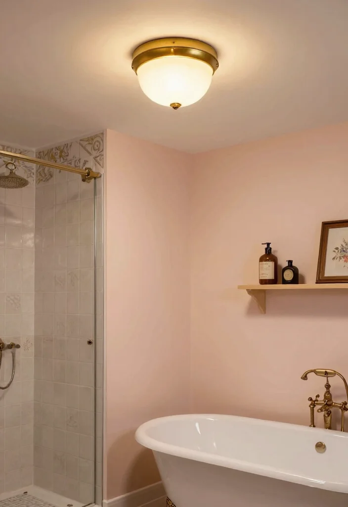15 Bathroom Ceiling Light Ideas That Actually Light the Shower - 2. Vintage Inspired Flush Mounts 1