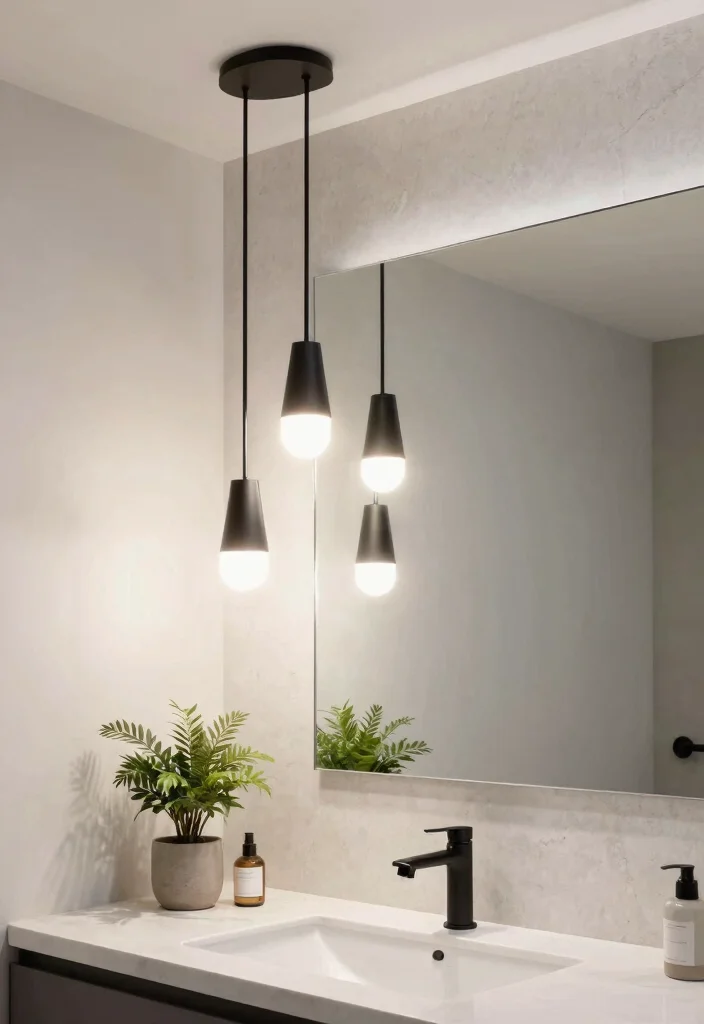15 Bathroom Ceiling Light Ideas That Actually Light the Shower - 3. Modern Pendant Lights 1