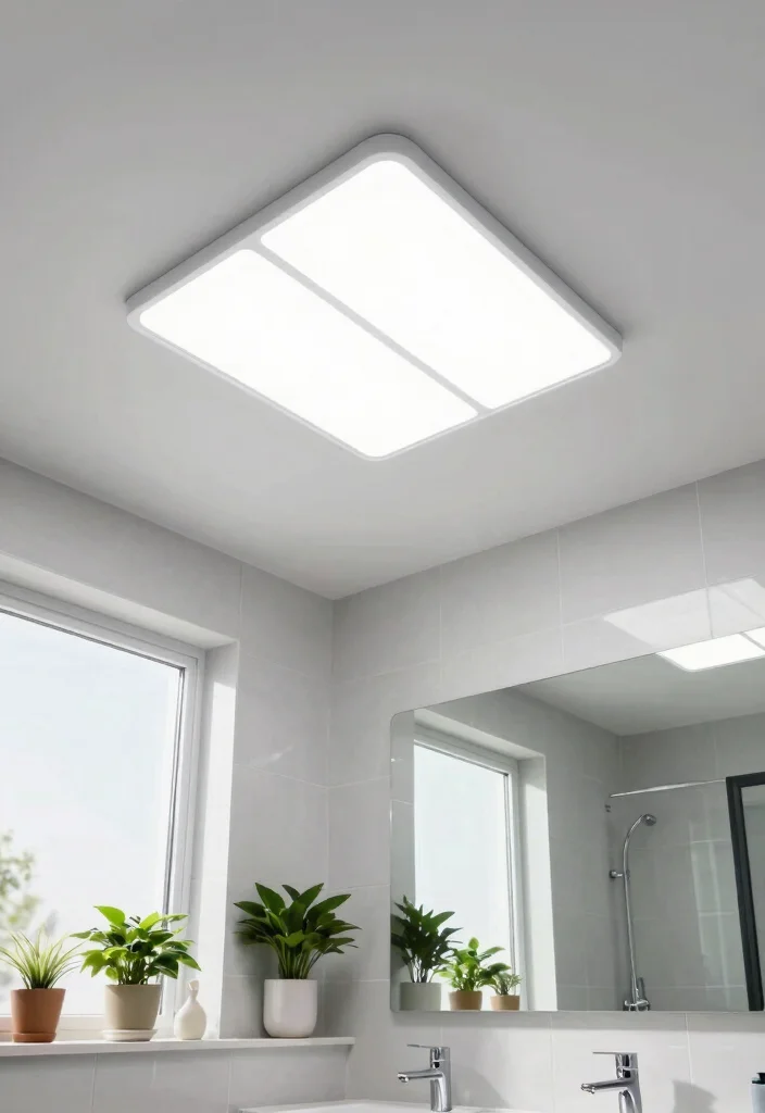 15 Bathroom Ceiling Light Ideas That Actually Light the Shower - 4. Smart LED Ceiling Panels 1