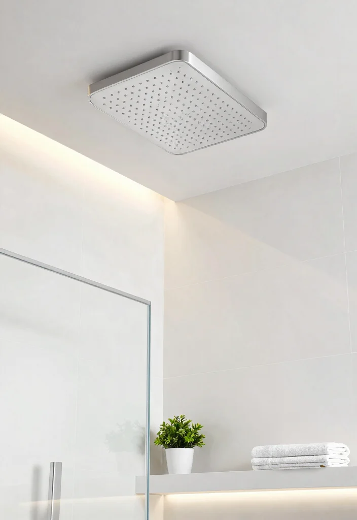 15 Ceiling Shower Head Ideas That Feel Like a Luxury Spa - 1. Sleek Minimalist Design 1