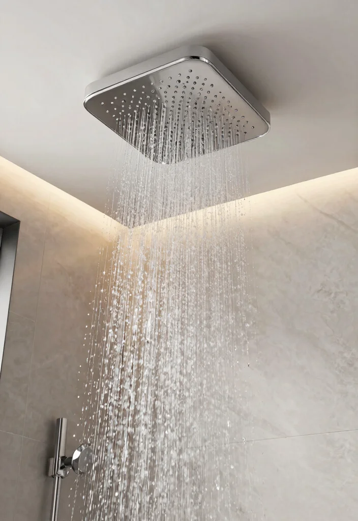 15 Ceiling Shower Head Ideas That Feel Like a Luxury Spa - 14. Innovative Water Features 1