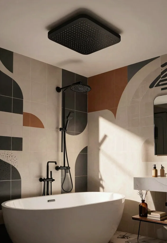 15 Ceiling Shower Head Ideas That Feel Like a Luxury Spa - 4. Statement Fixtures 1