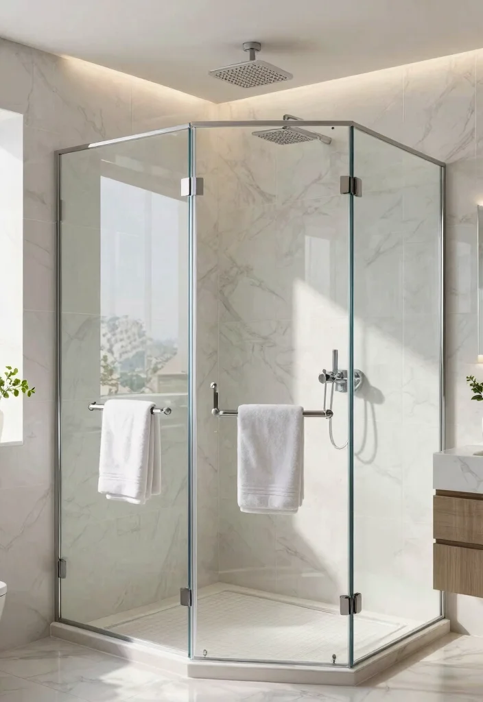 15 Ceiling Shower Head Ideas That Feel Like a Luxury Spa - 5. Luxurious Glass Enclosure 1