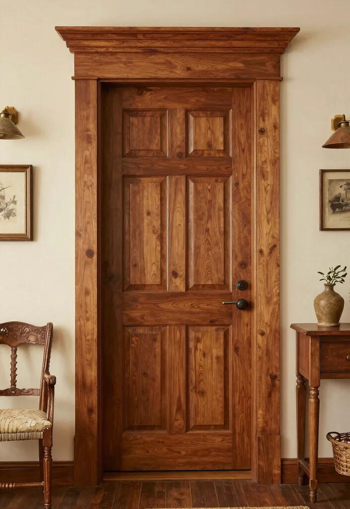 15 Farmhouse Door Trim Concepts That Hide Uneven Drywall Edges - 5. Chunky Casing for a Bold Look 1