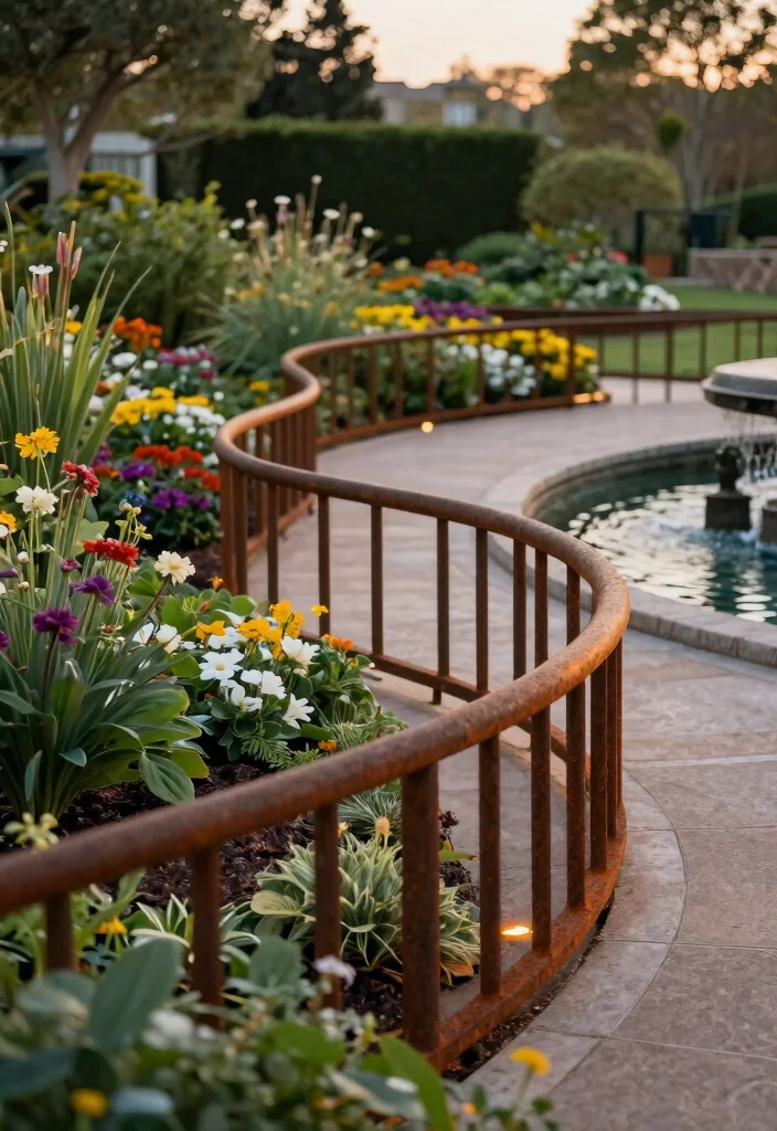 15 Metal Railings Outdoor Ideas That Don't Rust in Wet Climates - 11. Curved Railings for Elegance 1