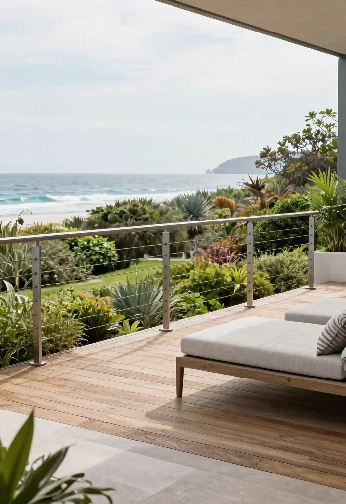 15 Metal Railings Outdoor Ideas That Don't Rust in Wet Climates - 4. Cable Railings for a Modern Twist 1