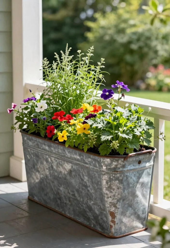 15 Planter Box Design Ideas for Porches With No Garden Space - 13. Trough Planter Box 1