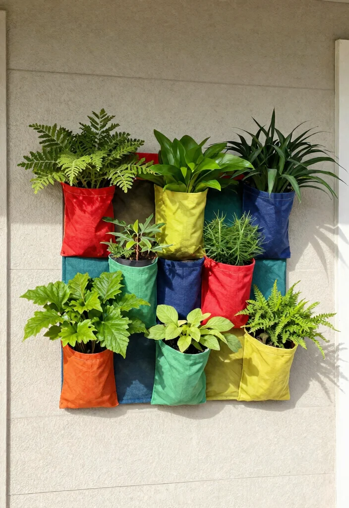 15 Planter Box Design Ideas for Porches With No Garden Space - 14. Wall-Mounted Pocket Planters 1