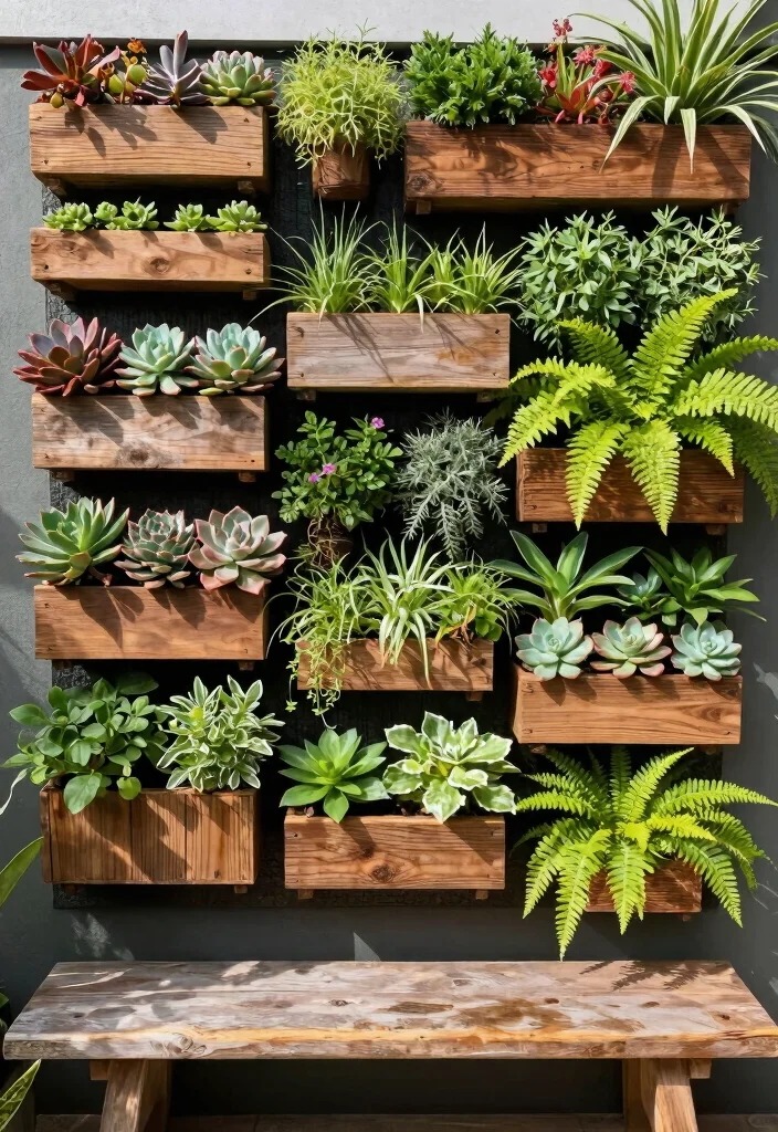 15 Planter Box Design Ideas for Porches With No Garden Space - 2. Vertical Garden Wall 1