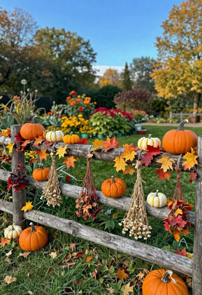 15 Split Rail Fence Ideas That Define Property Lines on a Budget - 4. Seasonal Decor Display 1