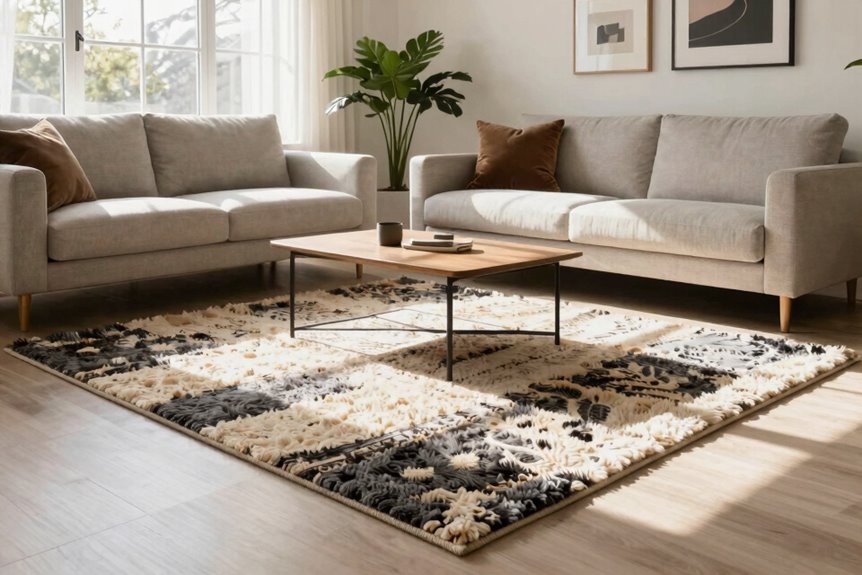 10 Tips to Decorate Your Apartment Living Room 6 8x10 rug anchors sofa