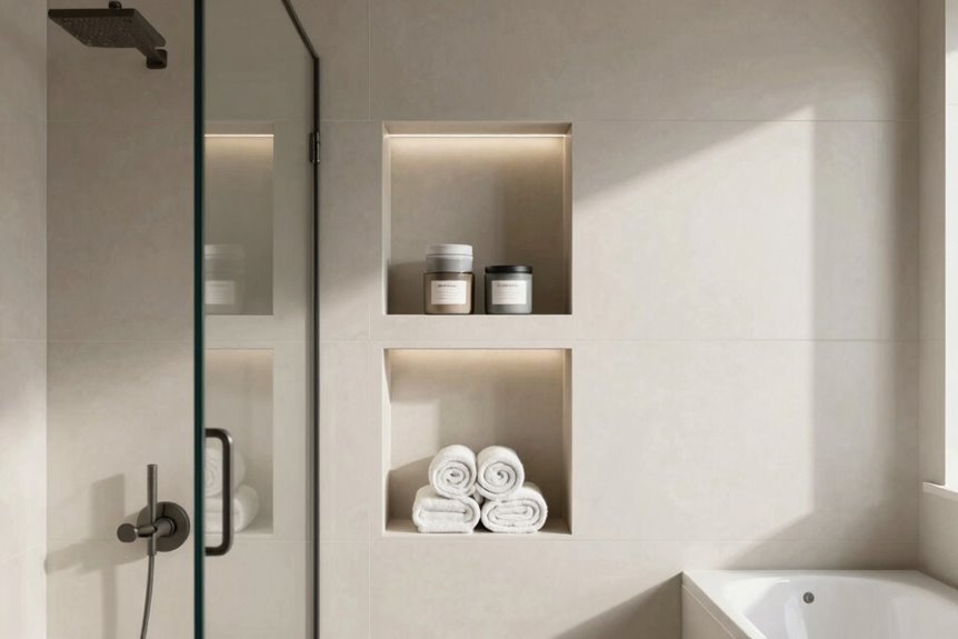 10 Smart Ways to Maximize Bathroom Space 7 built in wall shower niches