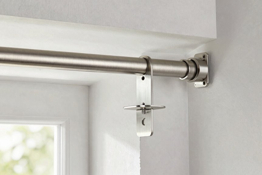 center bracket prevents rod sagging