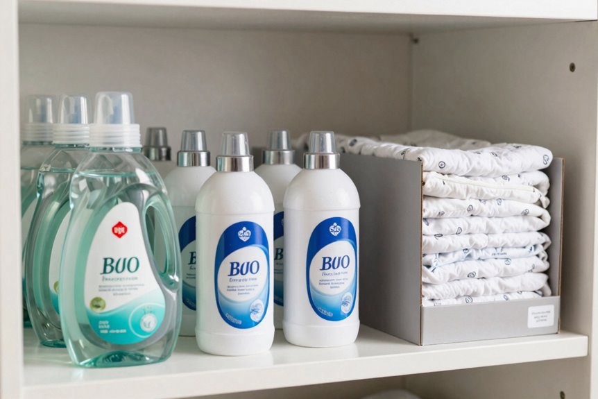 7 Tips for Storing Laundry Detergent Properly 7 cool labeled storage for softeners and sheets
