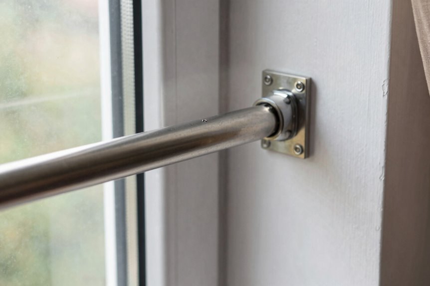 curtain rod overhang stop catch