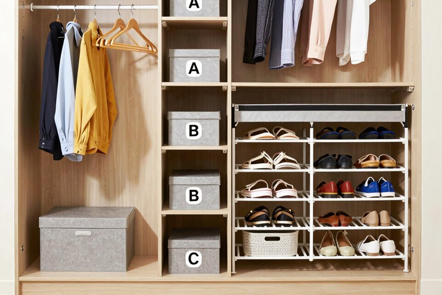 10 Ways to Store Lots of Clothes in a Small Space 9 divide closet divide responsibilities