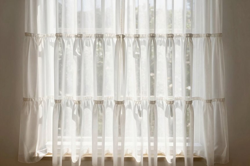 double rod layered curtains precisely spaced