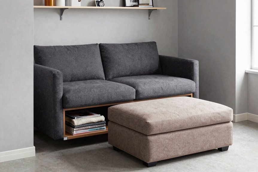 5 Space-Saving Multifunctional Furniture Pieces for Studio Apartments 4 hidden storage ottoman doubles as seating