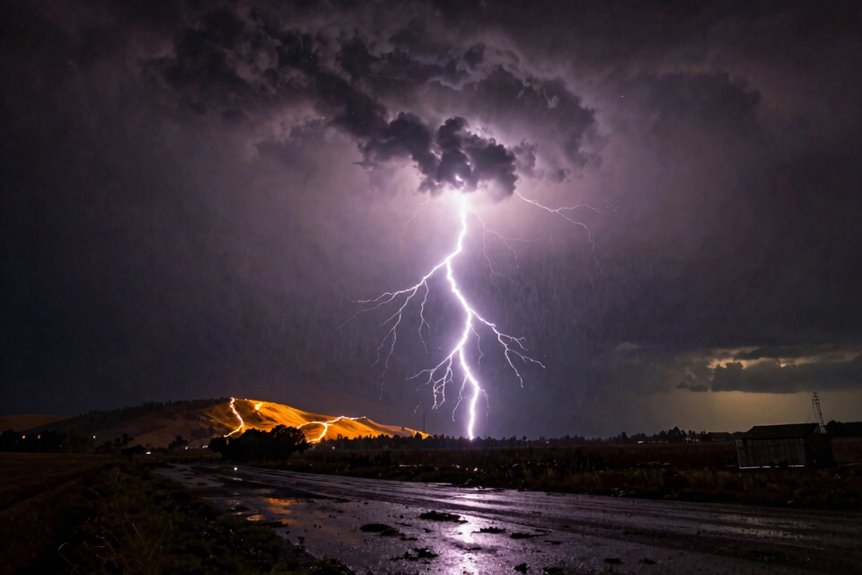 lightning seeks ground via stepped leaders ic flashes dominate