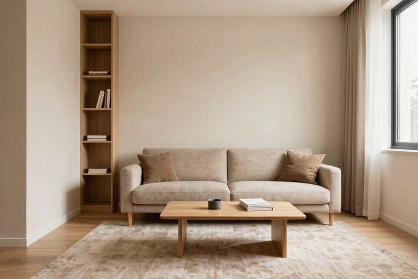 10 Ways to Make a Small Space Feel Bigger 11 one substantial sofa anchors room