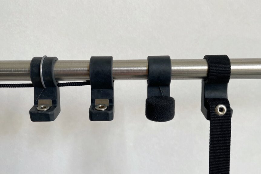 rubber band braces curtain rods