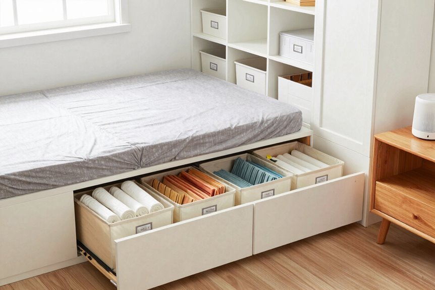 10 Steps to Organize a Small Bedroom That Actually Work 4 storage bed with under bed drawers