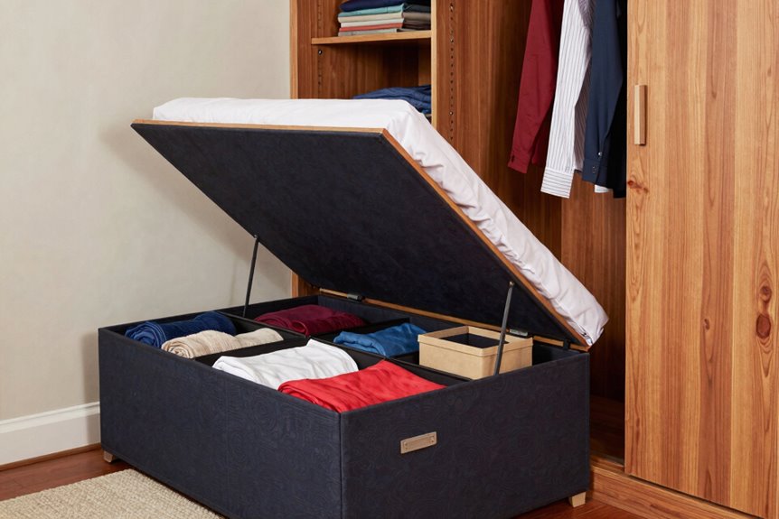 10 Ways to Store Lots of Clothes in a Small Space 10 storage bench at foot of bed