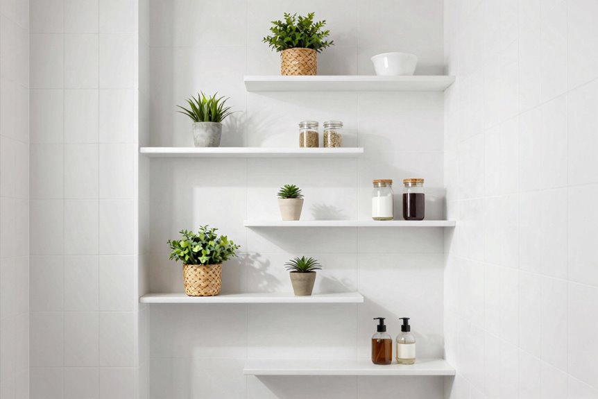 vertical wall shelves maximize space efficiency