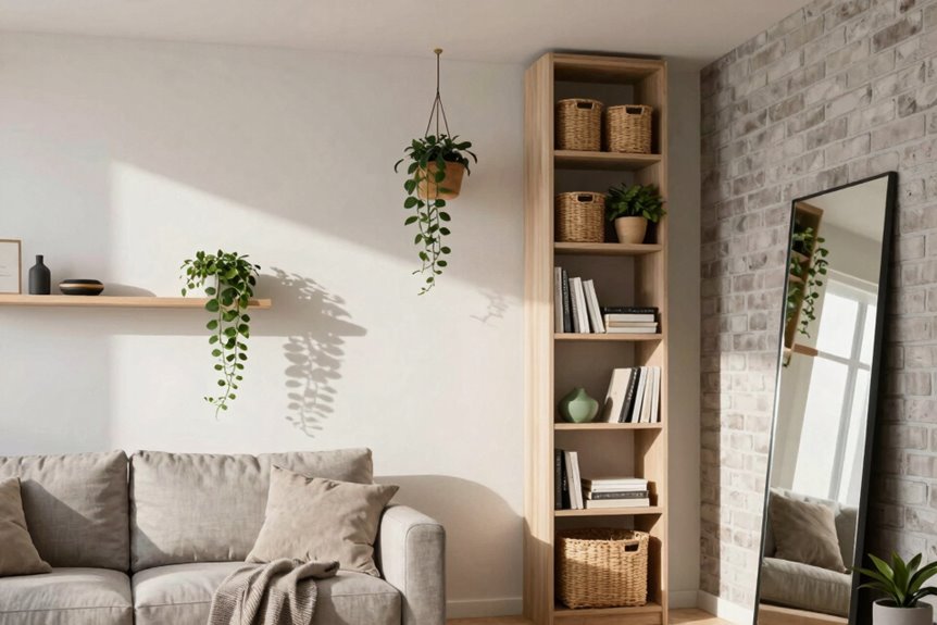 7 Apartment Decor on a Budget Tips That Actually Work 6 vertical wall storage saves space