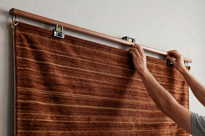 How to Hang a Tapestry in Steps 5 wood track support prevents sagging tapestry