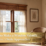 Interior with a window, measuring tape, and notepad for valance project.